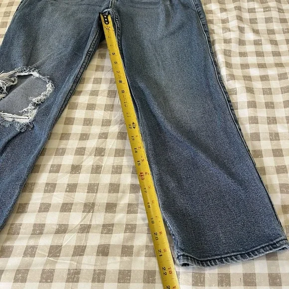 HOLLISTER Women 5S Distressed High Rise Vintage Straight 90s Grunge Style Denim - Picture 5 of 9